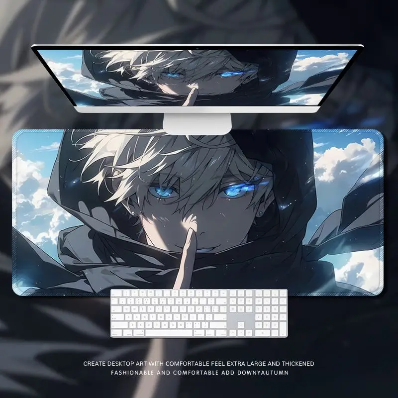 Коврик для мыши в стиле аниме дзюдзюцу кайсен Gojō Satoru, милый нескользящий настольный коврик, игровой коврик для мыши, геймерский коврик для мыши с HD принтом, игровые коврики для клавиатуры