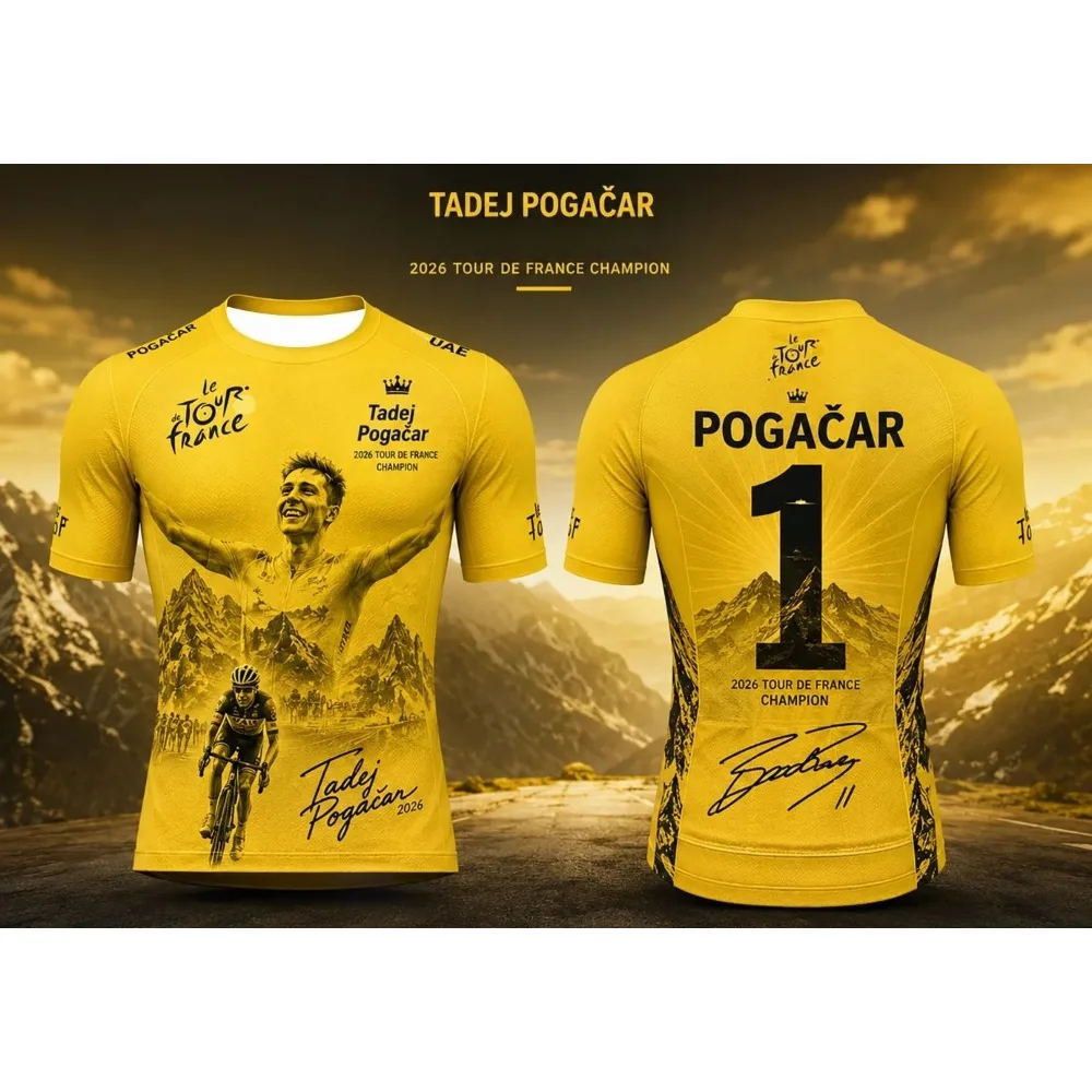 2026 Tour De France Champion Commemorative Fashion T-Shirt Pogacar Evenepoel Del Toro Printed Short Sleeve Tee Fan Bicycle Lover