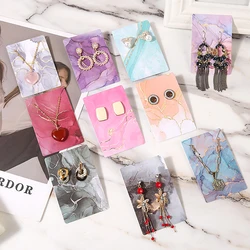 20Pcs 6x9cm Necklace Display Card Abstract Style With Gold Lines Earrings Packaging For DIY Jewelry Sales Display Tags Cardboard