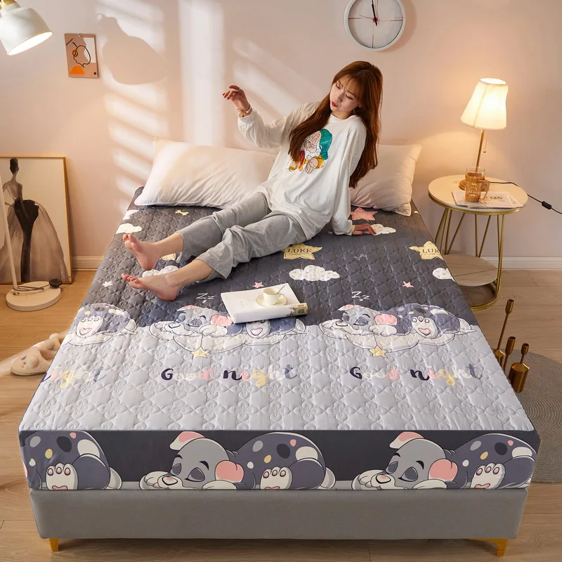 

100% Polyester Waterproof Thickened Quilted Sheets Skin Friendly Mattress Covers Breathable High Quality Sheets(no pillowcases)