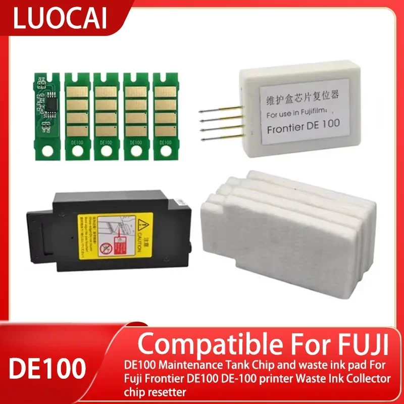 DE100 Maintenance Tank Chip and waste ink pad For Fuji Frontier DE100 DE-100 printer Waste Ink Collector chip resetter