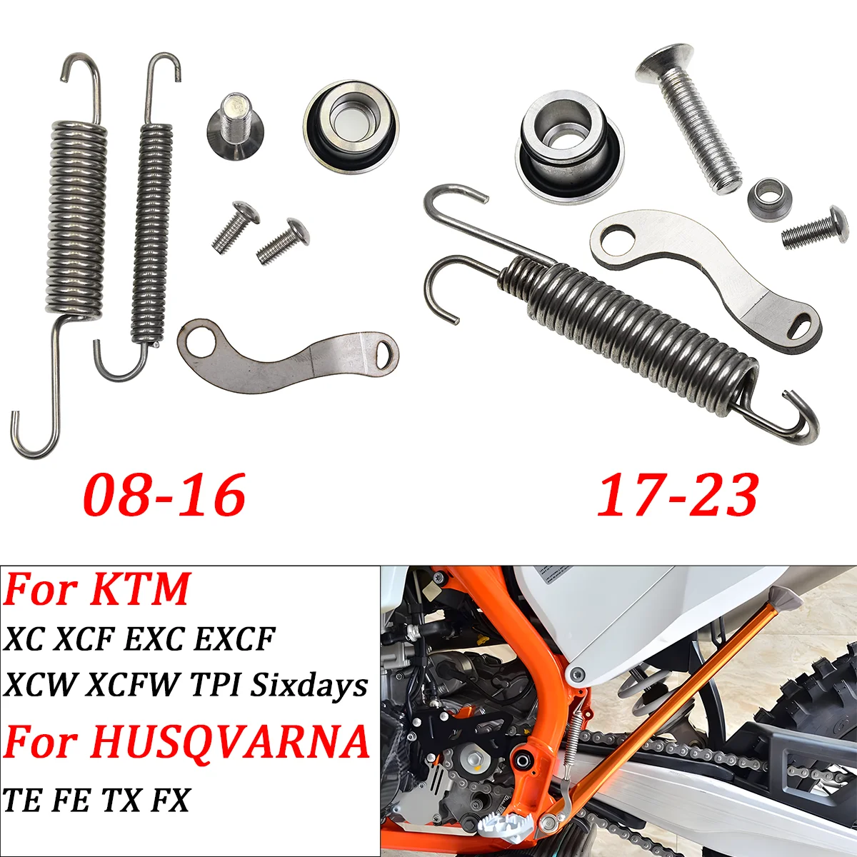 

For KTM EXC EXCF XC XCF XCW SX SXF 2008-2021 2023 For Husqvarna FE TE FX TX 2017-2022 Motocross Kickstand Side Stand Springs Kit
