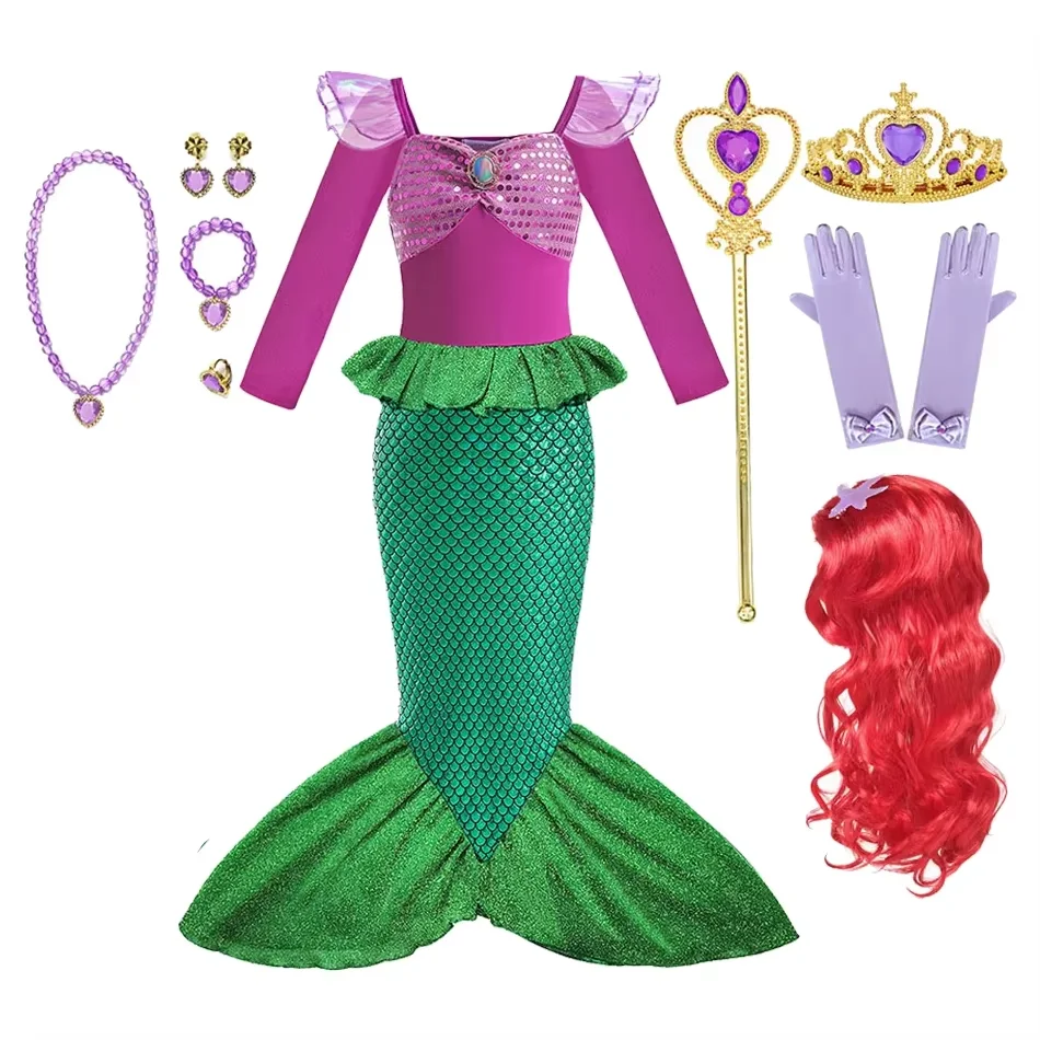 Dziecięca dziewczyna fantazyjna sukienka księżniczki mała syrenka odzież dziewczęca Party Vestidos karnawałowe dzieci Cosplay dziewczęce sukienki na co dzień