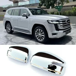 For Toyota Land Cruiser LC300 2022-2023 Chrome Rearview Mirror Cover Trim Caps Auto Accessories