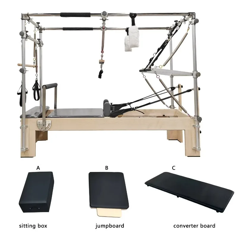 YTYIN 3 In 1 Trapeze Wood Bed Machine Pilates Reformer Combo With Tower For Sale