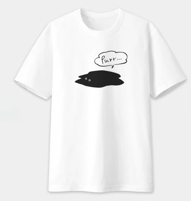 Minimalist Black Cat T Shirt Cute 