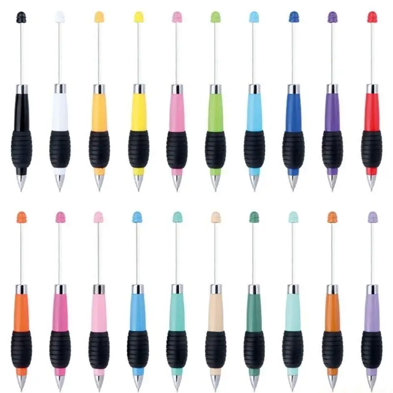 60 Pcs Black/Blue Beadable Pen Refills Writing Pen Refills for Bead Pens