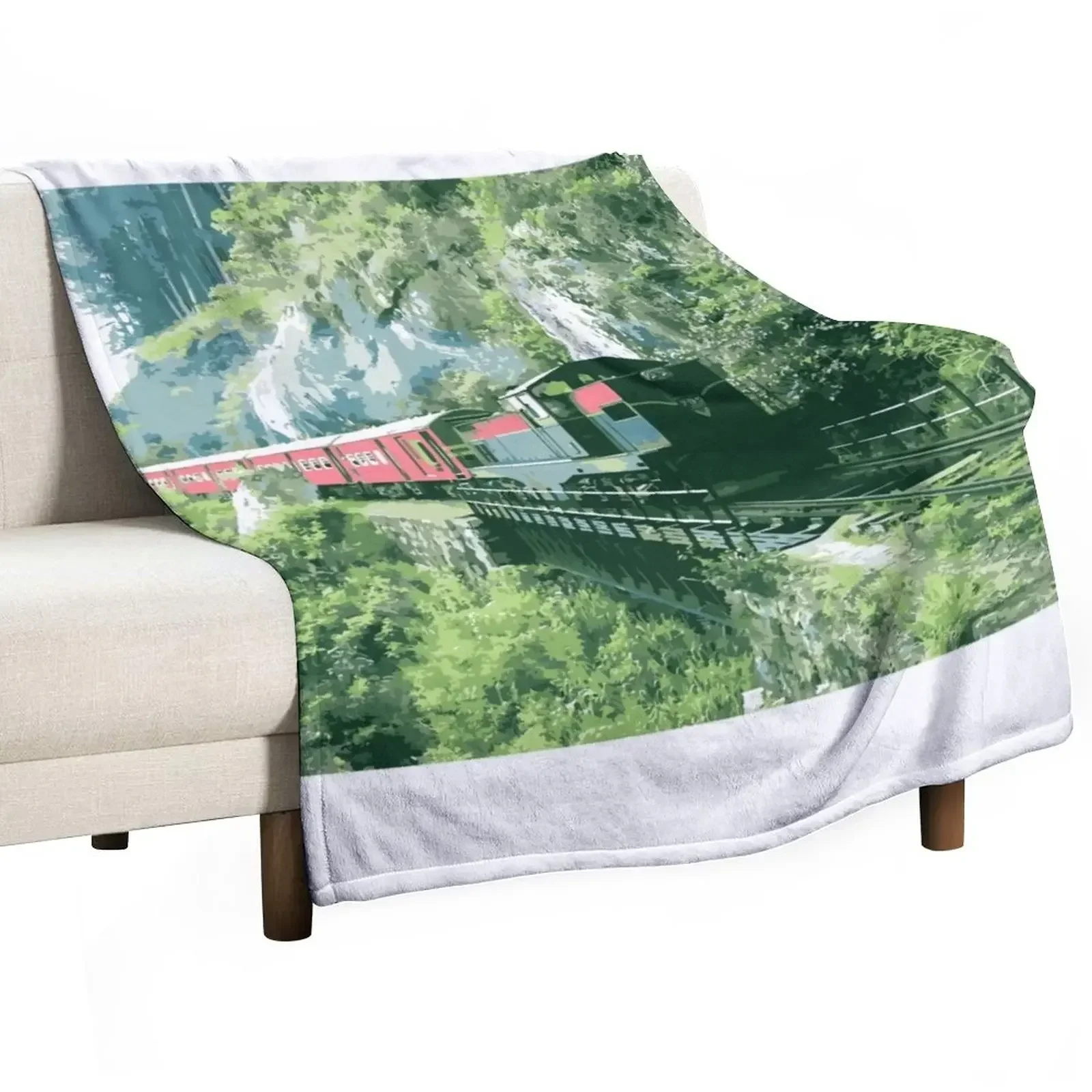 

Train Art Throw Blanket Flannel Fabric blankets ands Blankets