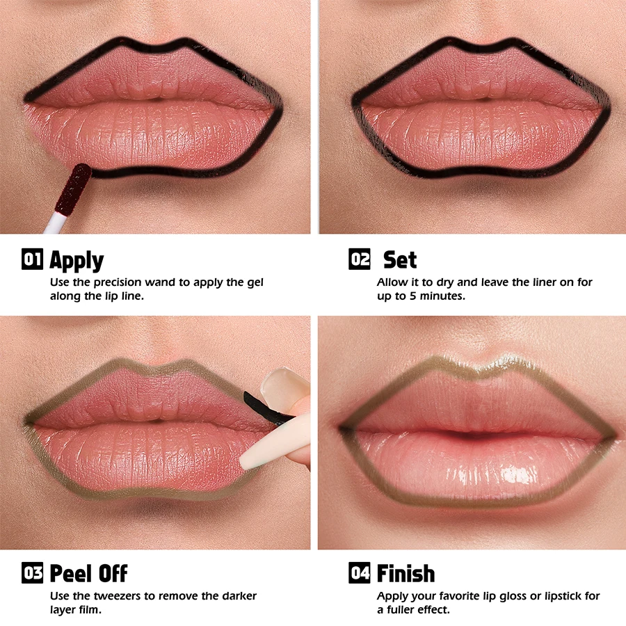 5 kleuren Langdurige Lip Inkten Koreaanse Matte Lip Tint Peel Off Tick voor Lippen Stok Vloeibare Lipstick Waterdichte Make-Up Bruine Lip