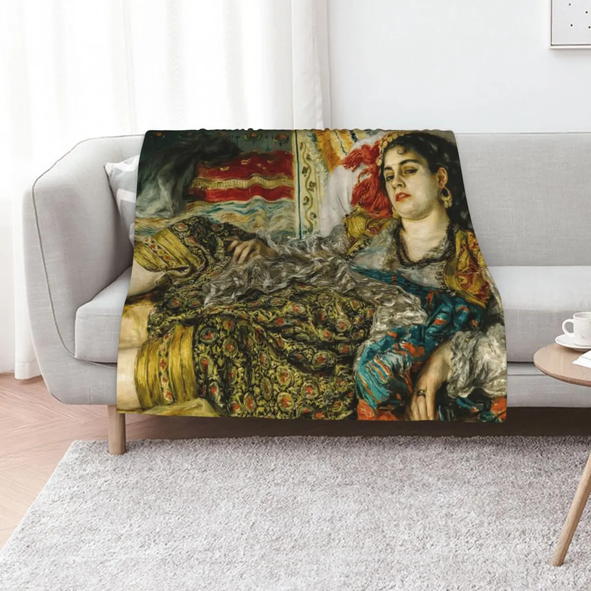 Auguste Renoir - Odalisque Throw Blanket Bed linens Soft Big Decorative Beds Decorative Sofas Furry Soft Plush Plaid Blankets