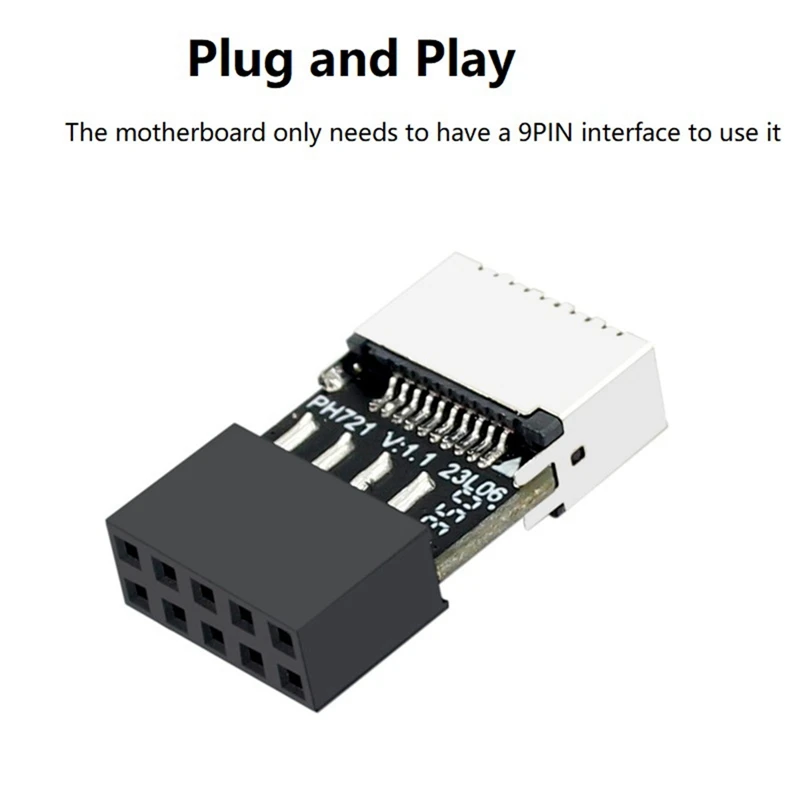 Moederbord Usb2.0 9pin Naar TYPE-E Vrouwelijke Adapter Chassis TYPE-C Socket 9-Pins Usb 2.0 Extender Kaart