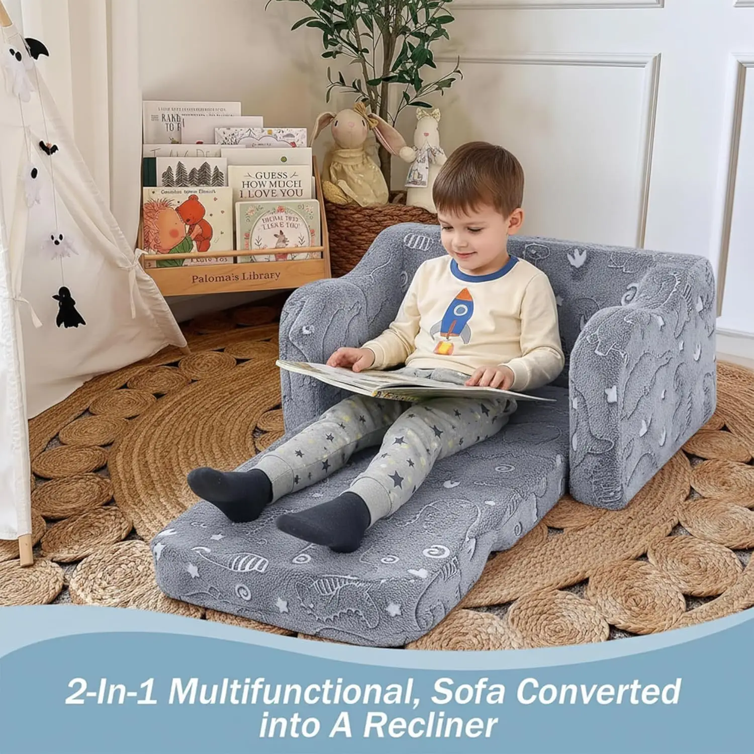 Luminous Sofa Children's Single Small Sofa Reading Area High Rebound Vacuum Packaging