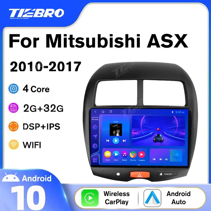 TIEBRO 2DIN Android9.0 Car Radio For Mitsubishi ASX 2010-2017 Citroen C4 Peugeot 4008 GPS Navigation Bluetooth Player Car Atereo