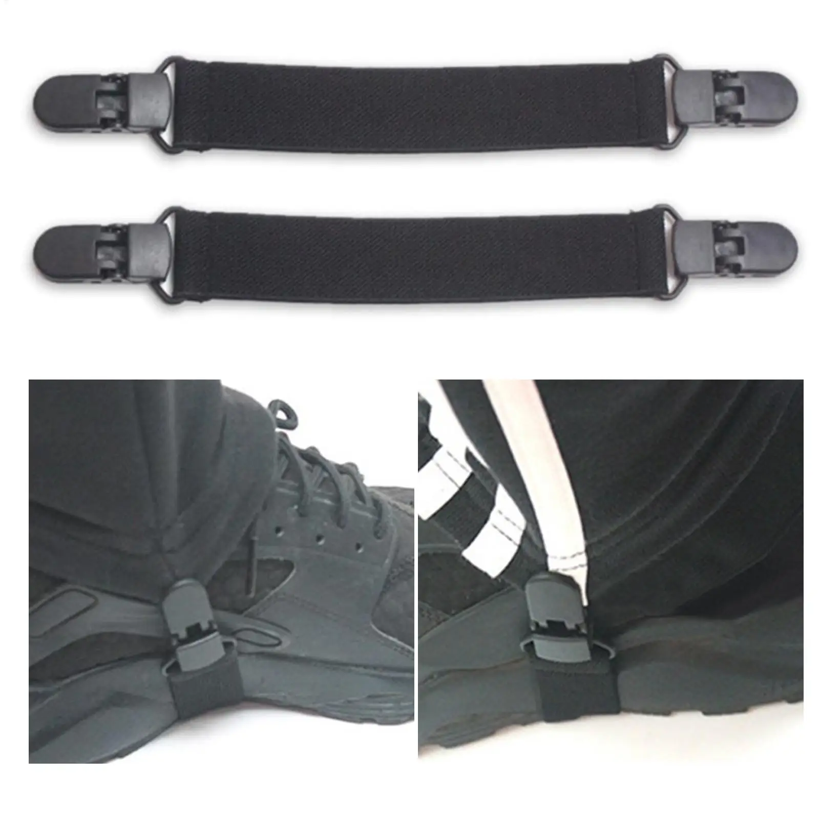 2PCS Motorcycle Riding Pant Straps Elastic Pant Straps To Tuck In Pants No Bulk Under Boots For Motorcycle Riding Work & Fashion