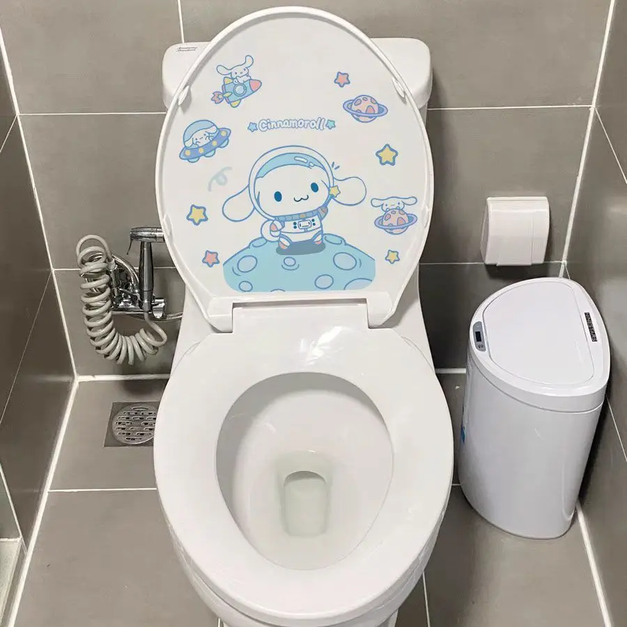 Kawaii Sanrio Anime Cartoon Kuromi Switch Wall Sticker Bathroom Toilet Decorative Decals Mural Art Home Decoration Gift Toys