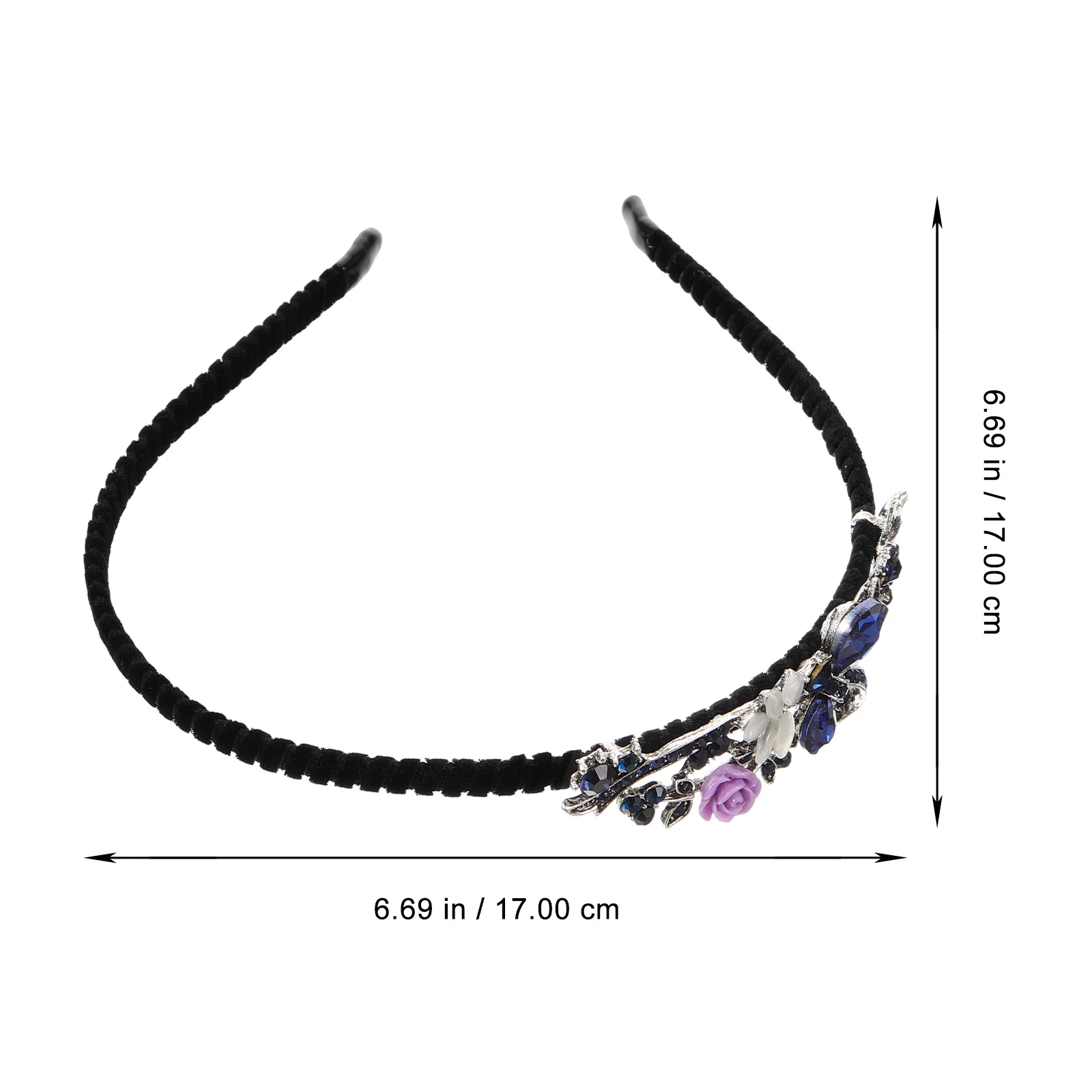 

Chic Rhinestone Flower Headband for Women Elegant Hair Hoops Suitable for All Head Sizes Hair Accessories Rhinestone Headband