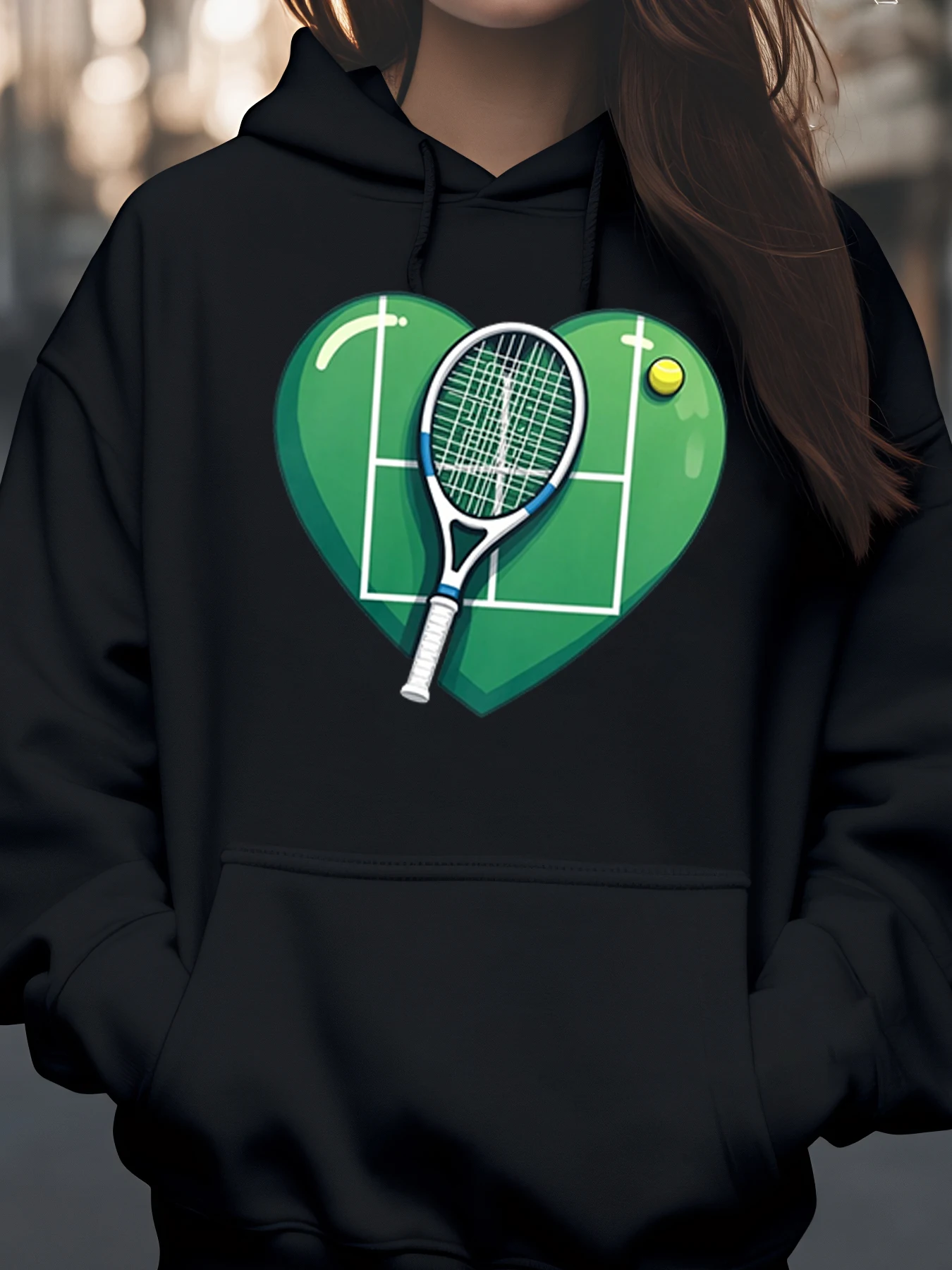 

Теннисная толстовка с принтом сердца для повседневной одежды ко Дню святого Валентина для женщин и девочек