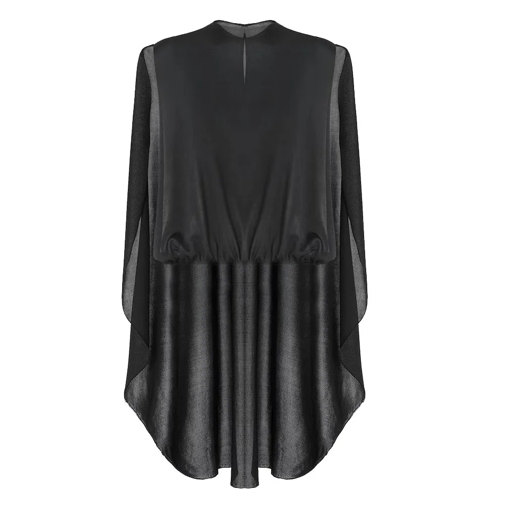 Top quality shawl spliced silk sleeveless women's shirt #Q2135