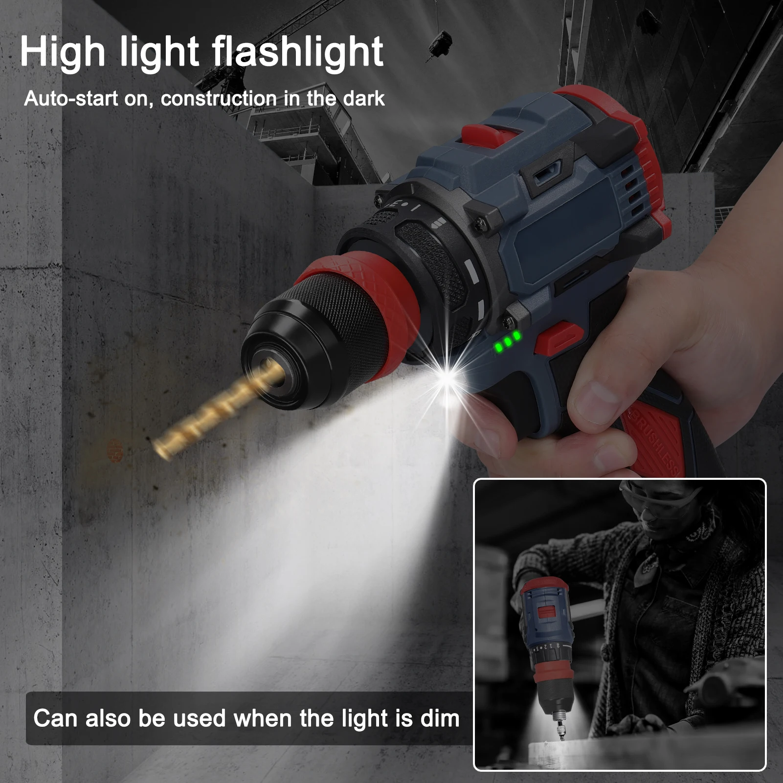 45Nm Brushless Motor Practical Screw Driver for Home Appliances Furniture Installation Automotive Electronics Repairing