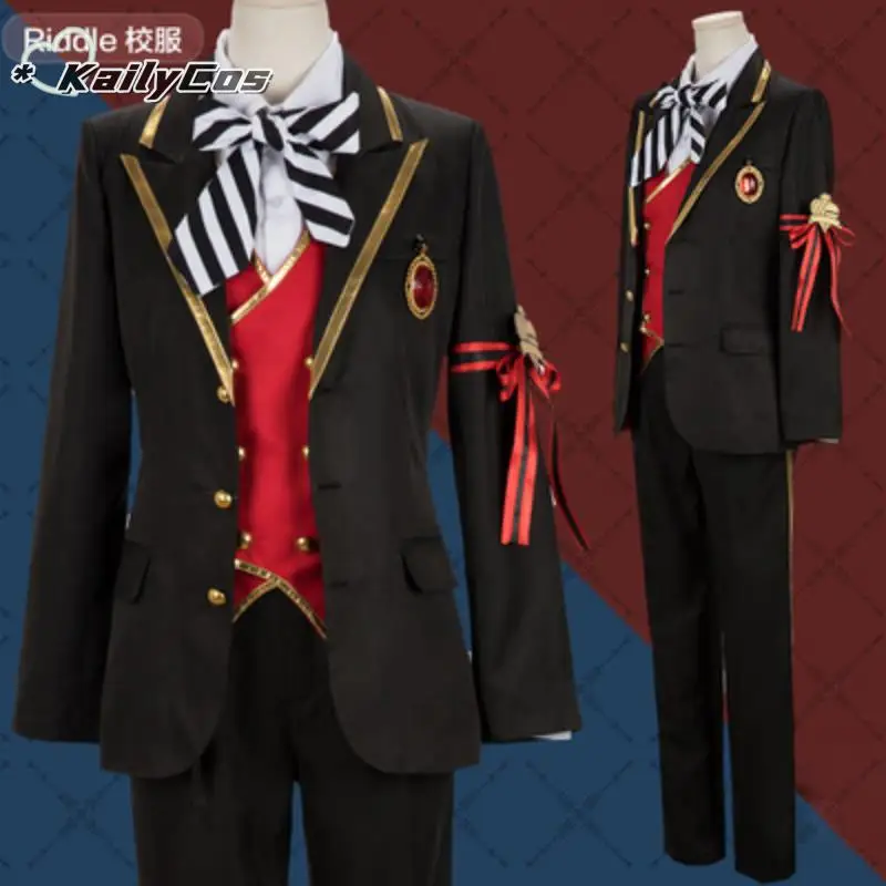 Disfraz de juego de Anime Twisted Wonderland para hombre, uniforme escolar, Riddle Floyd Lilia, para fiesta de Halloween