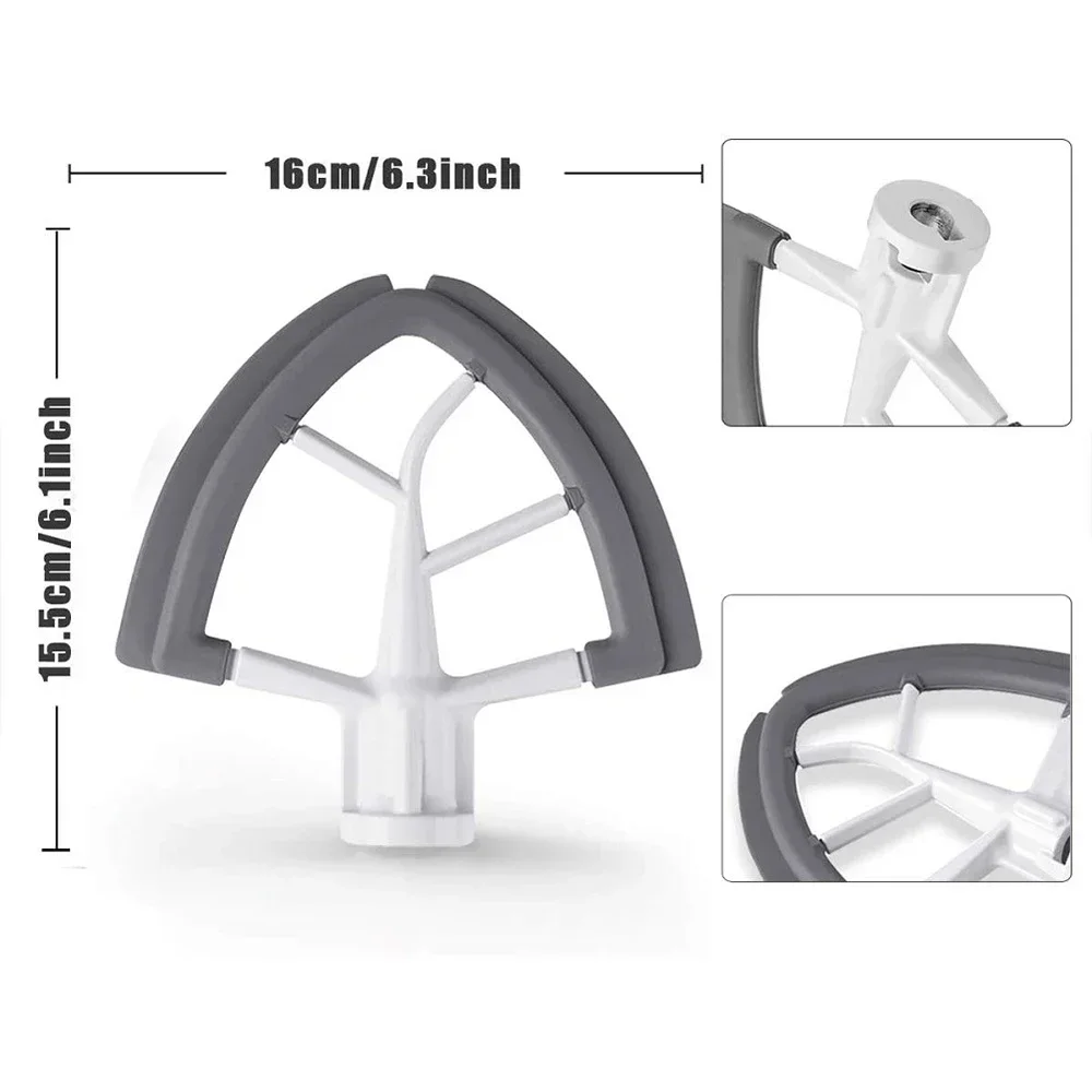 KitchenAid Flex Edge Beater 4.5-5QT Silicone Mixer Paddle Auto-Scrape Attachment Compatible with KSM150 KSM180 Stand Mixer