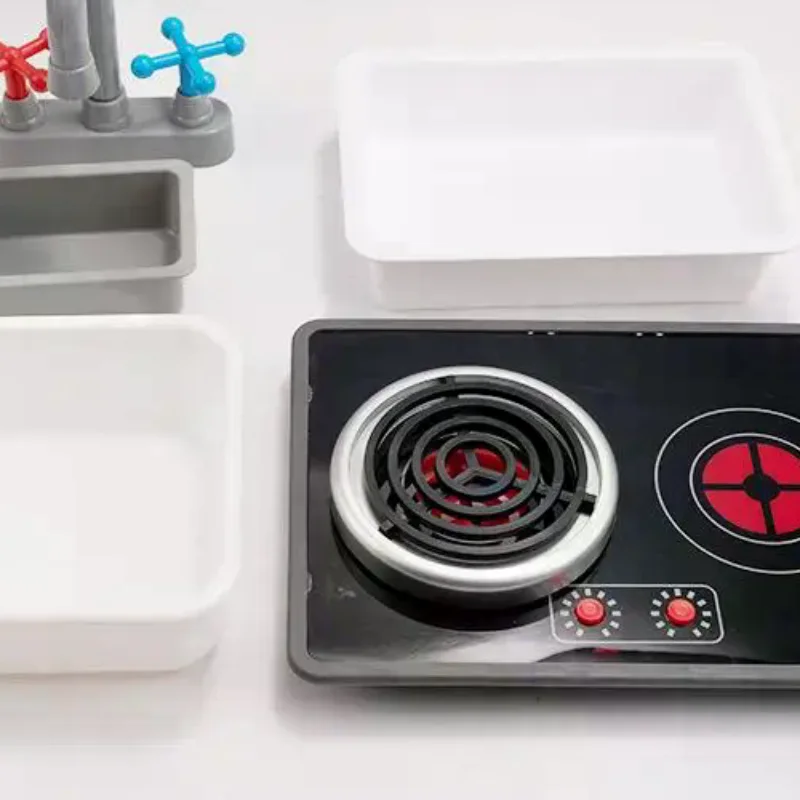 Cuisinière à induction réaliste pour enfants avec son et lumière, jouet de cuisine d'imitation pour tout-petits, modèles à commande manuelle 1