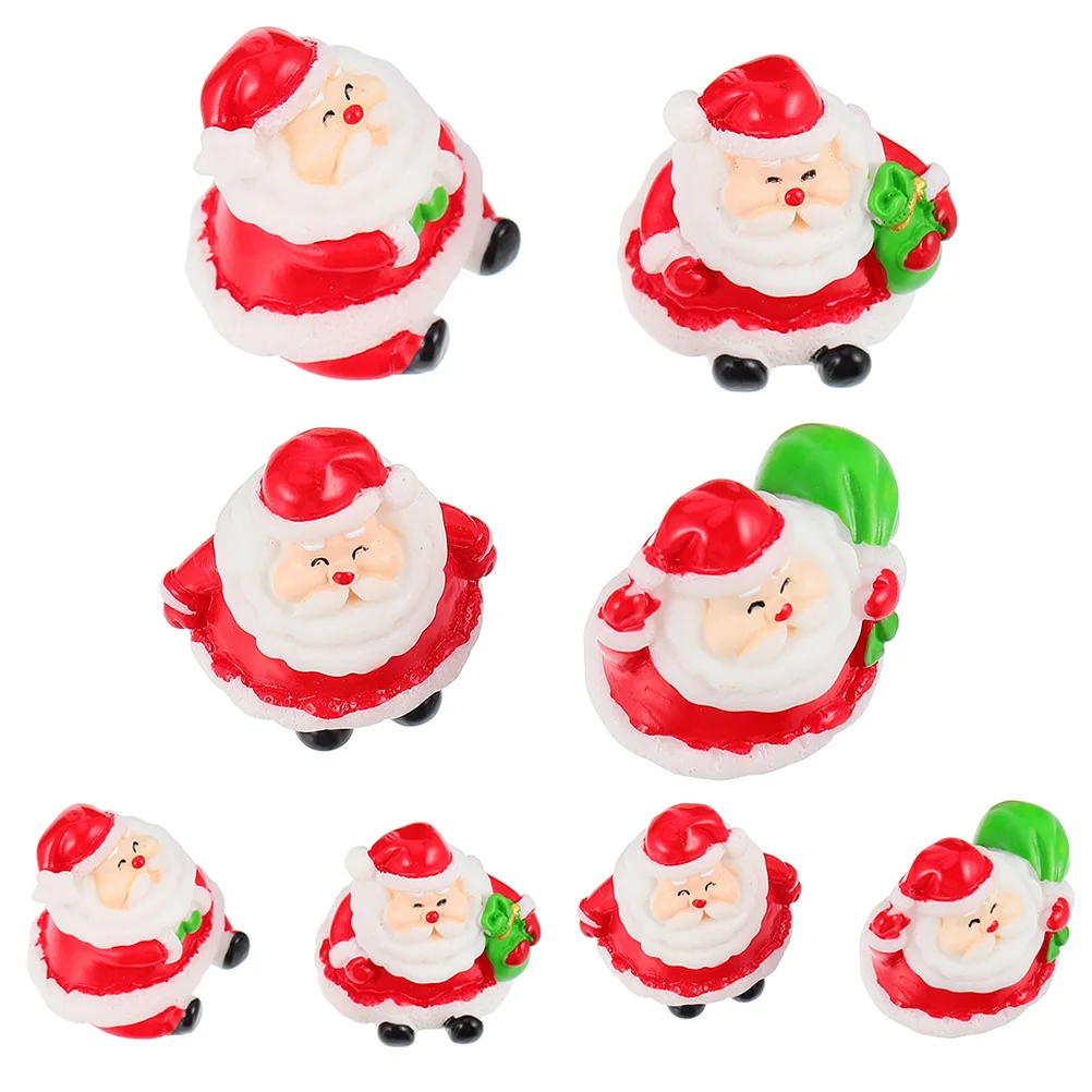 

8pcs Santa Claus Figurines Resin Mini L Decorations Christmas naments Home Party Mantel Table Office Statue
