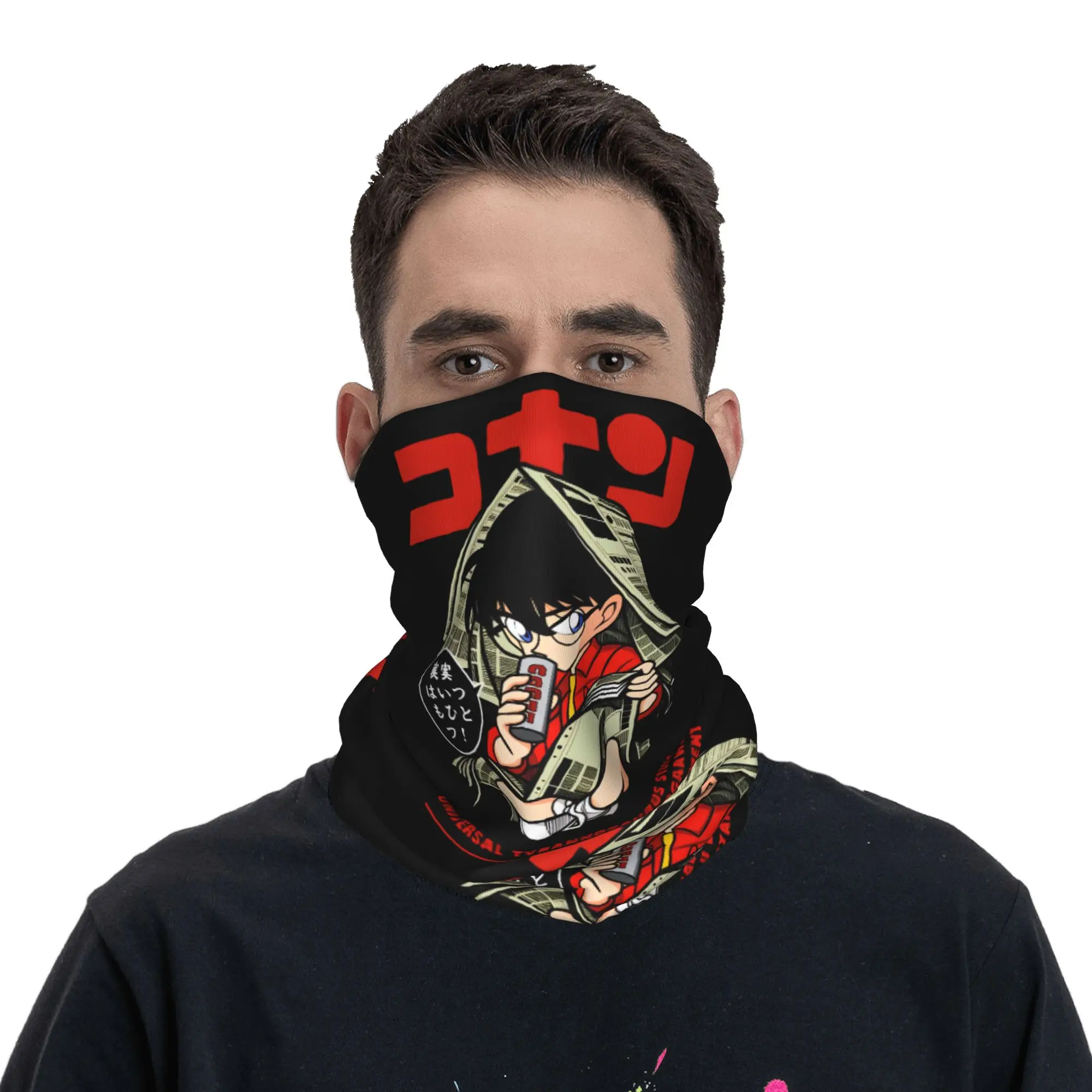 

Detective Conan Manga Bandana Neck Gaiter UV Protection Face Scarf Cover Women Men Anime Headband Tube Balaclava