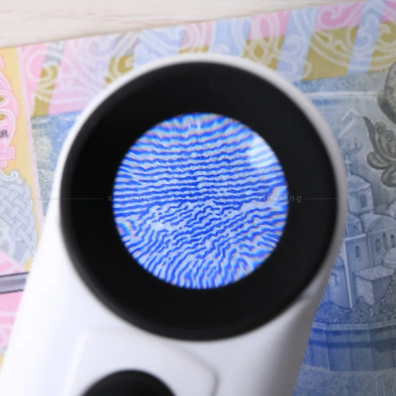 40x21 مللي متر عدسة بصرية مقبض مستقيم عدسة مكبرة مع 2 أضواء LED الجيب المكبر مضيئة لوبا للقراءة