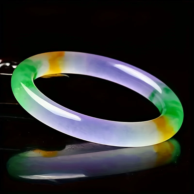 

Ladies High Ice Bracelet, Three-color Round Bar Jade Bracelet Is Fashionable and Elegant.