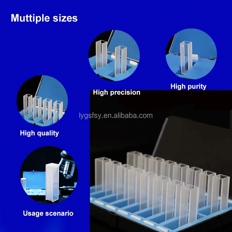High Temperature Resistant C/orrosion Resistant and Highly Transparent Quartz Glass Cuvette