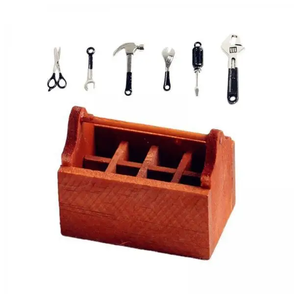 

Simulation Wooden Toolbox Life Scene Supply 1 12 Scale Miniature Dollhouse Accessories for Kids Play House DIY Role Play