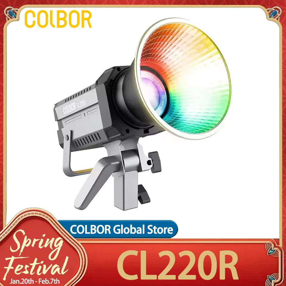 

COLBOR CL220R 200W COB LED Video Light Bowens Mount Photography Lighting for Video Recording Outdoor Shooting