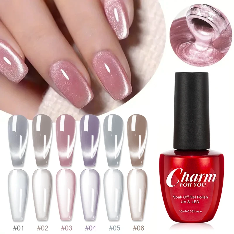 6 Farben Spiegel Cat Eye Nagellack Gel magnetisch reflektieren der Glitzer semi permanent Nagel UV Gel politur sicher Kunst Nagel neu einweichen