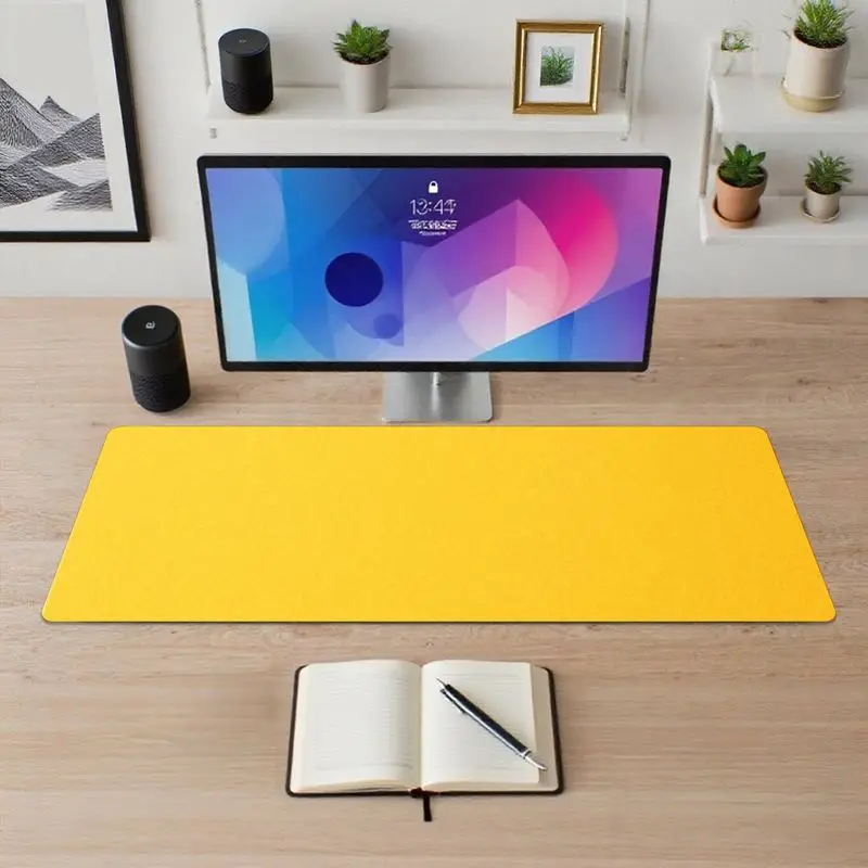 قطعة واحدة من سجادة مكتب صفراء كبيرة، قاعدة مضادة للانزلاق، مقاومة للغبار، مثالية للاستخدام المنزلي والمكتبي، الحجم: 31.5 بوصة × 11.8 بوصة