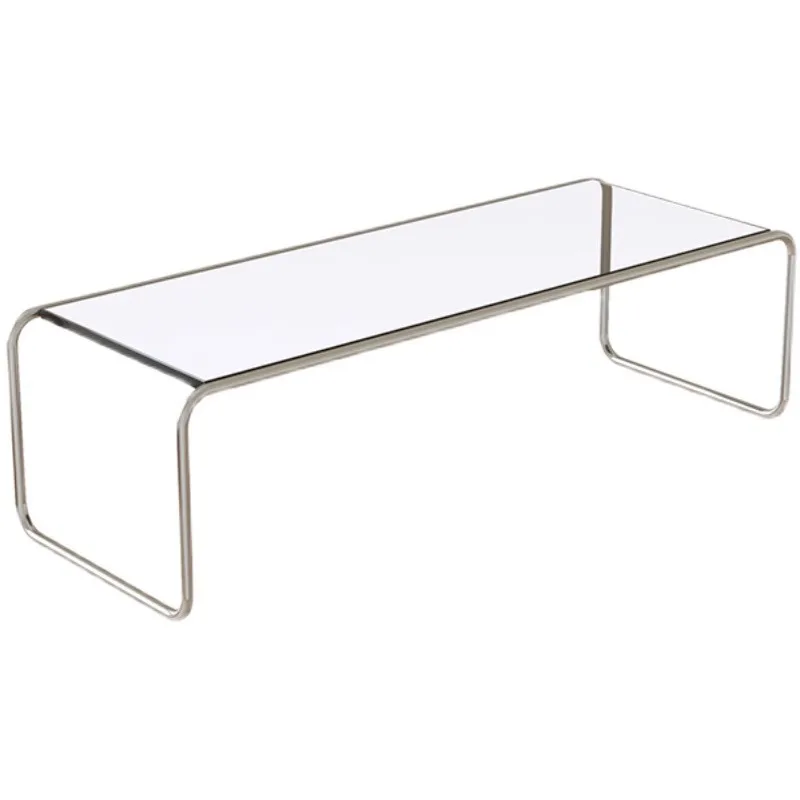 

Coffee table medieval pastoral style, low table, small apartment, glass corner table, light luxury modern decoration