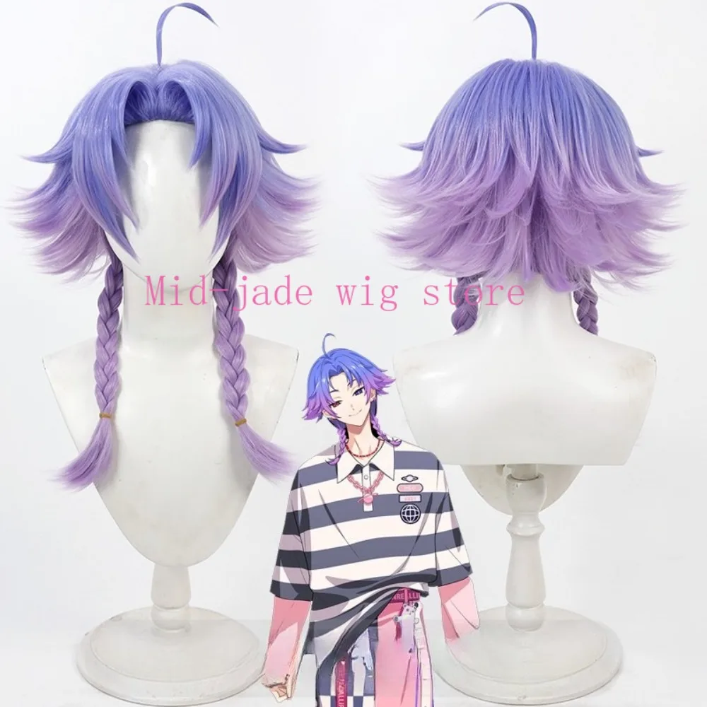 Qiao Shu Cosplay Wig Black Middle Part Layered Short Hair Flipped Ends Styling Design Costume for Music Festival New Year Event