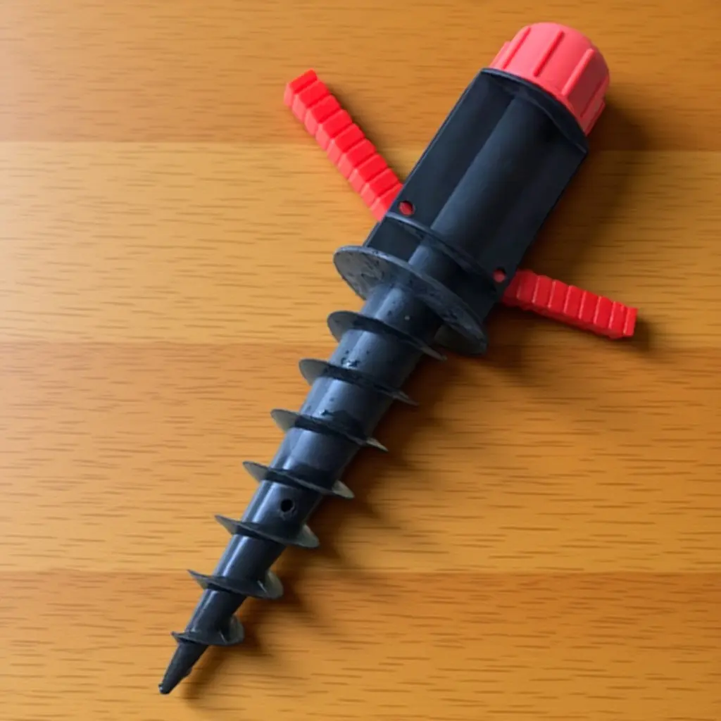 Heavy Duty Beach Umbrella Sand Anchor Spiral Grabber with Foldable Handle for Outdoor Parasol Stability Solution