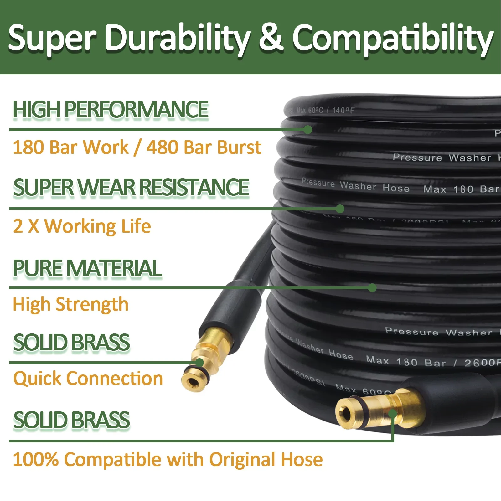 6~20m Car Washer Hose Pipe Cord Pressure Washer Water Cleaning Extension Hose Water Hose for Karcher K2 K3 K4 K5 K6 K7 Sink