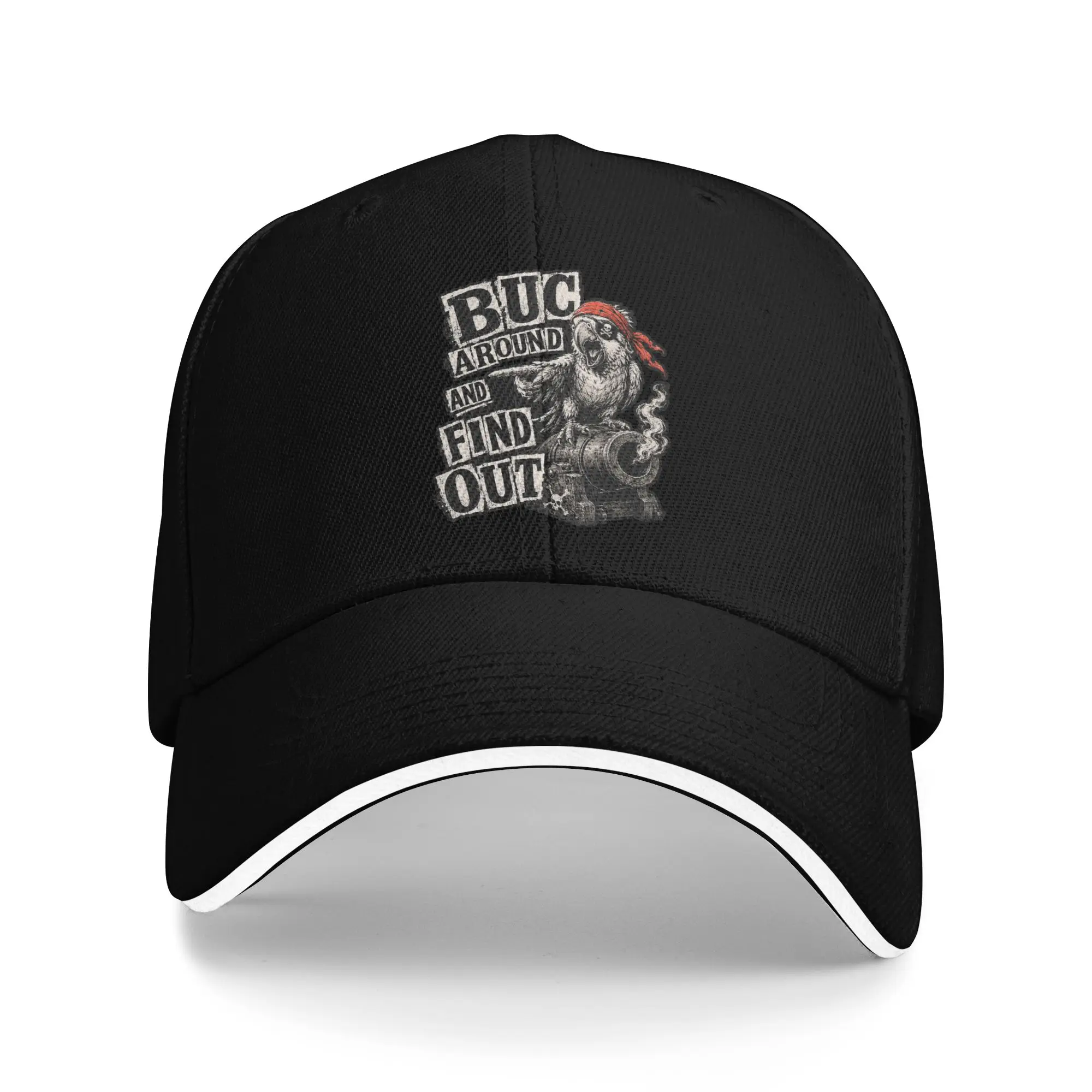BUC Around and Find Out FAFO Funny Vintage Pirate Parrot Sun Baseball Cap Summer Casual Hip Hop Hats For Couple Snapback Cap