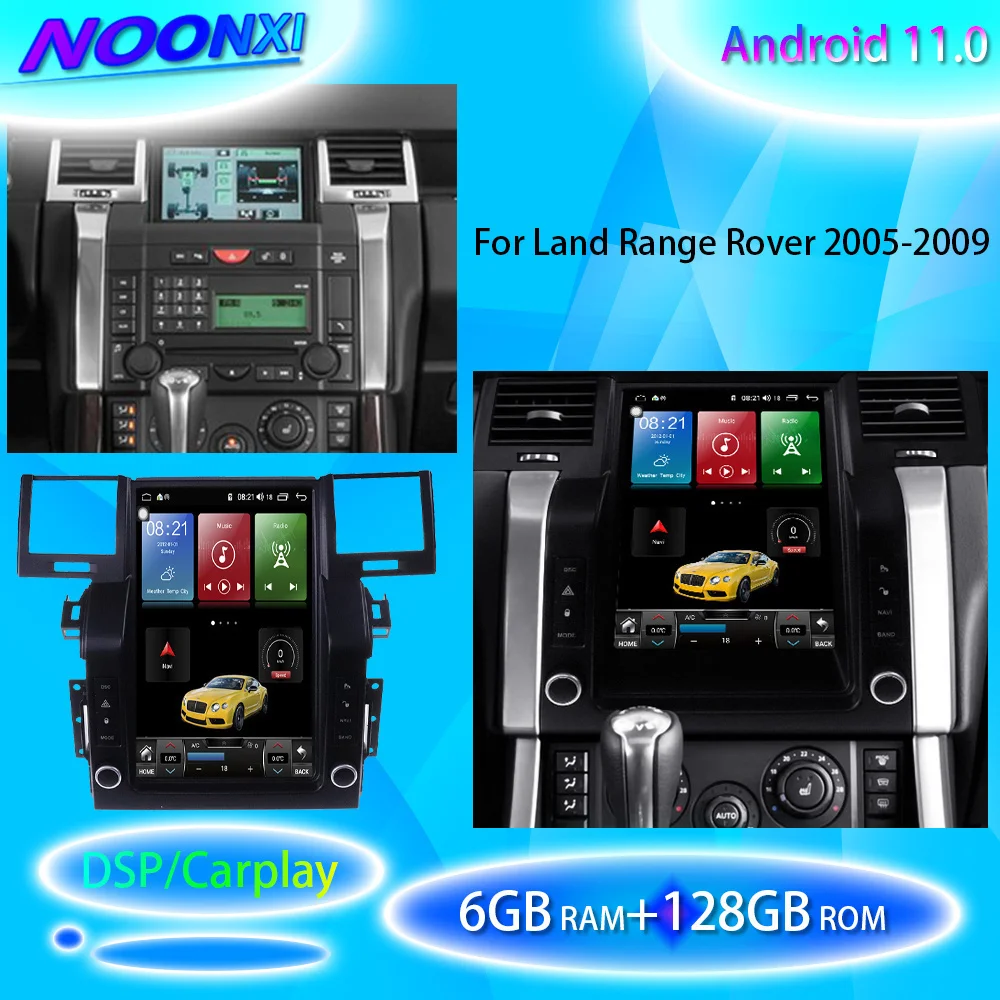 256G Android 11สำหรับ Land Rover Range Sport L320 2005 2006-2009รถวิทยุสเตอริโอเครื่องเล่นมัลติมีเดีย GPS navigation 2 Din Head Unit