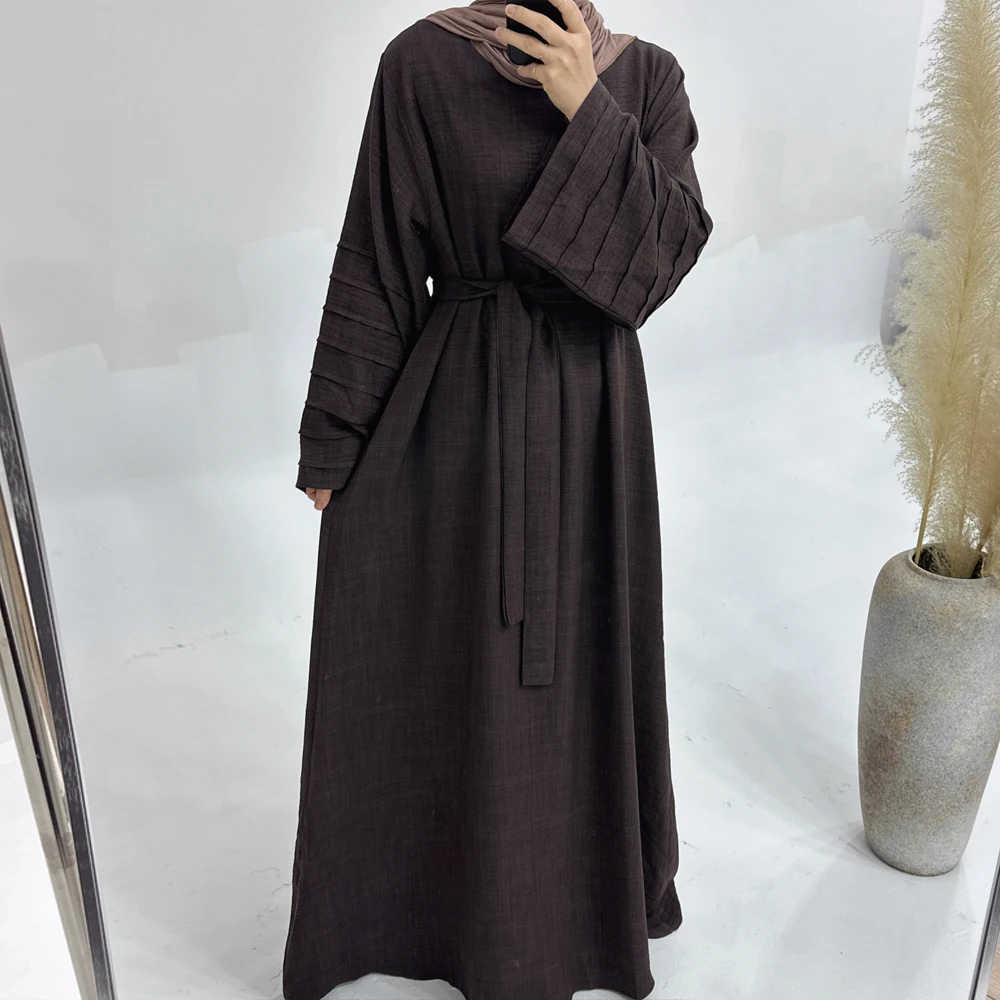 Tiered Sleeves Elegant Muslim Dresses for Women, Loose Hijabi Robe, Dubai Abaya, Modest Islamic Clothing, Ramadan Eid