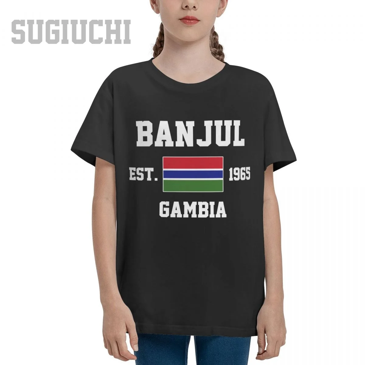 Unisex Youth Boy/Girl Gambia EST.1965 Banjul Capital T-shirt Kids tshirt tee 100% Cotton T Shirt o-neck short sleeve Children