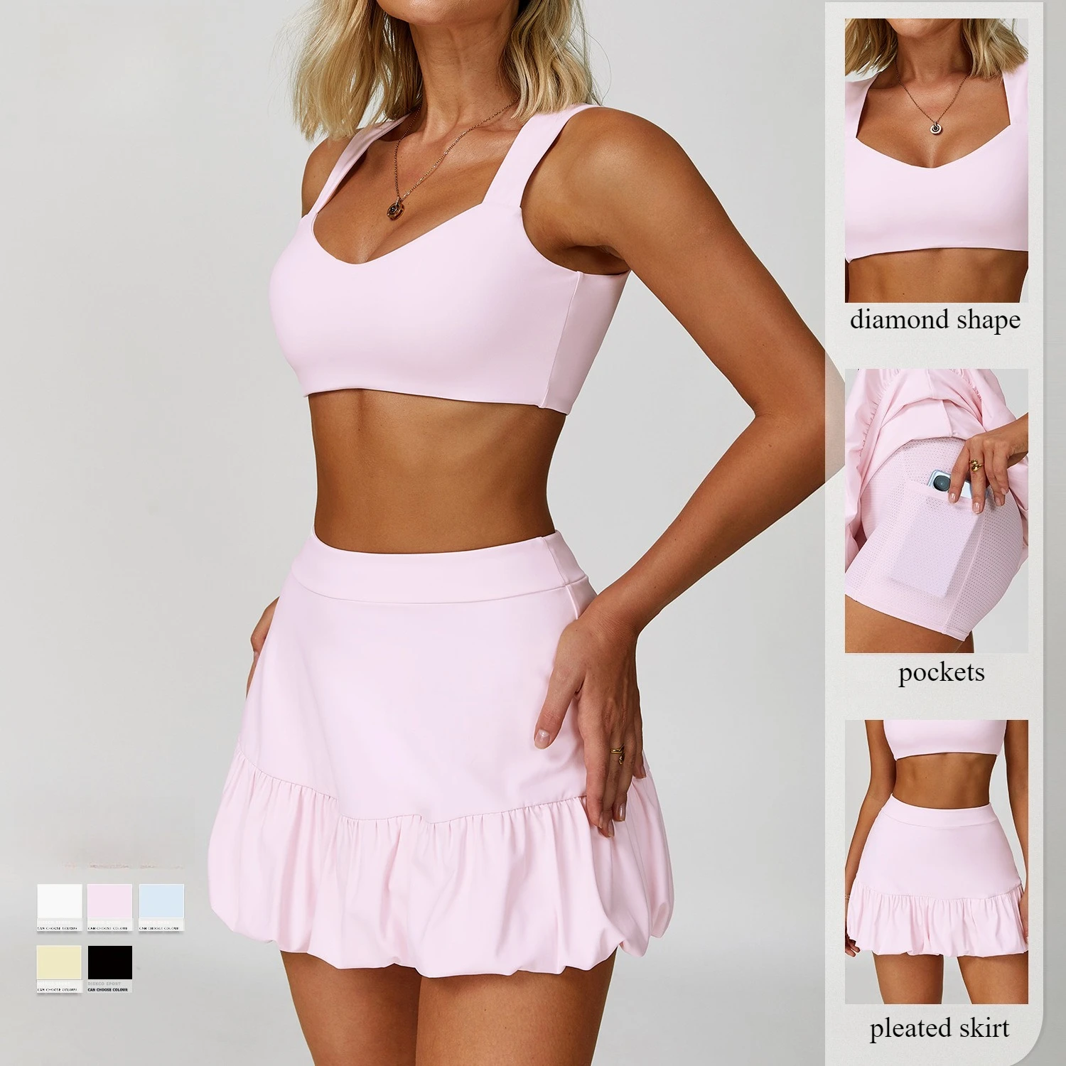 2025 Golfrok Dames Broek Tennisjurken Tennisrok met shorts onder zak Badminton Skorts Gym Yoga Geplooide rokken