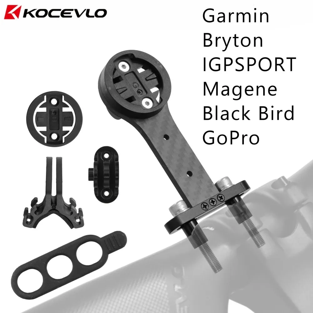 KOCEVLO 3K Carbon Fahrradcomputer-Halterung Fahrrad-Vorbau-Verlängerung Lenker-Taschenlampenhalter Fahrradkamera-Halterung – Detail 1