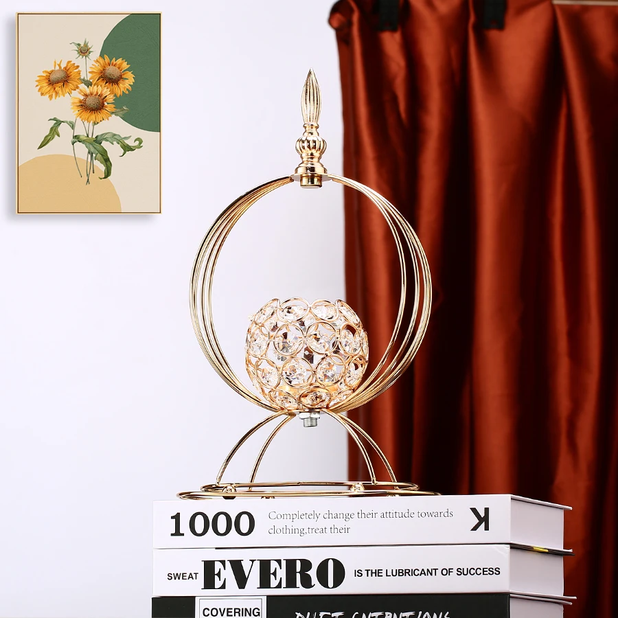 1pc Golden Crystal Candle Holder Flower Vase Candlesticks for Dining Coffee Table Wedding Events Parties Home Decor