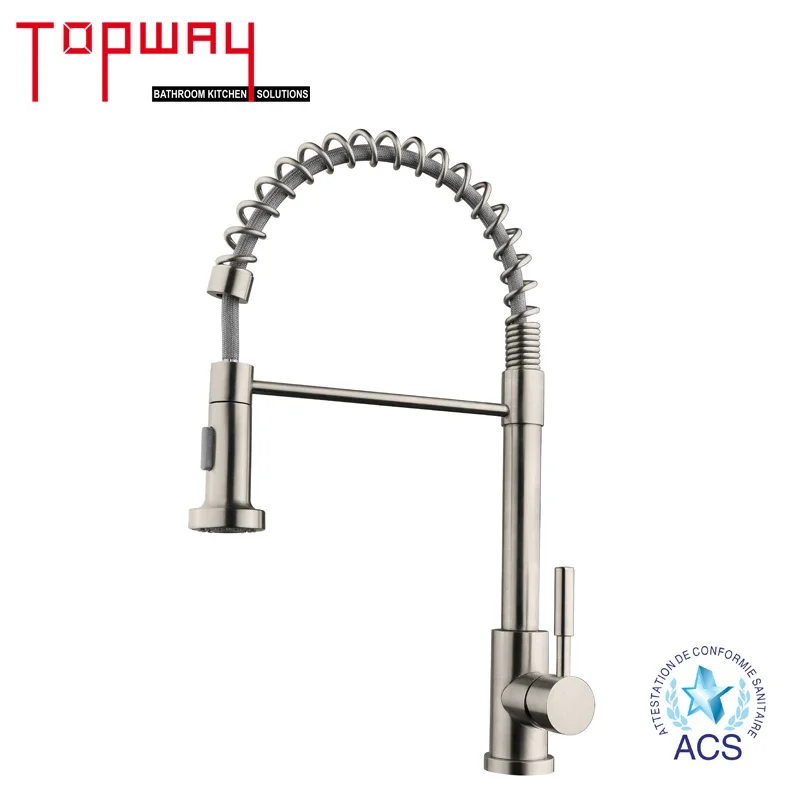 TOPWAY ACS CE SS304 Spring Sink Faucet Pull Down 2 JETS DUAL Functions Multiple styles telescopic Kitchen Taps Mixer Faucet