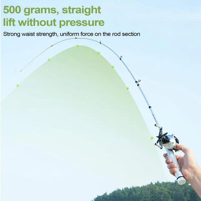 Caña telescópica de mano, cebo compacto, caña de pescar de fundición, caña de pescar de viaje, accesorios de equipo de pesca ergonómico para playa