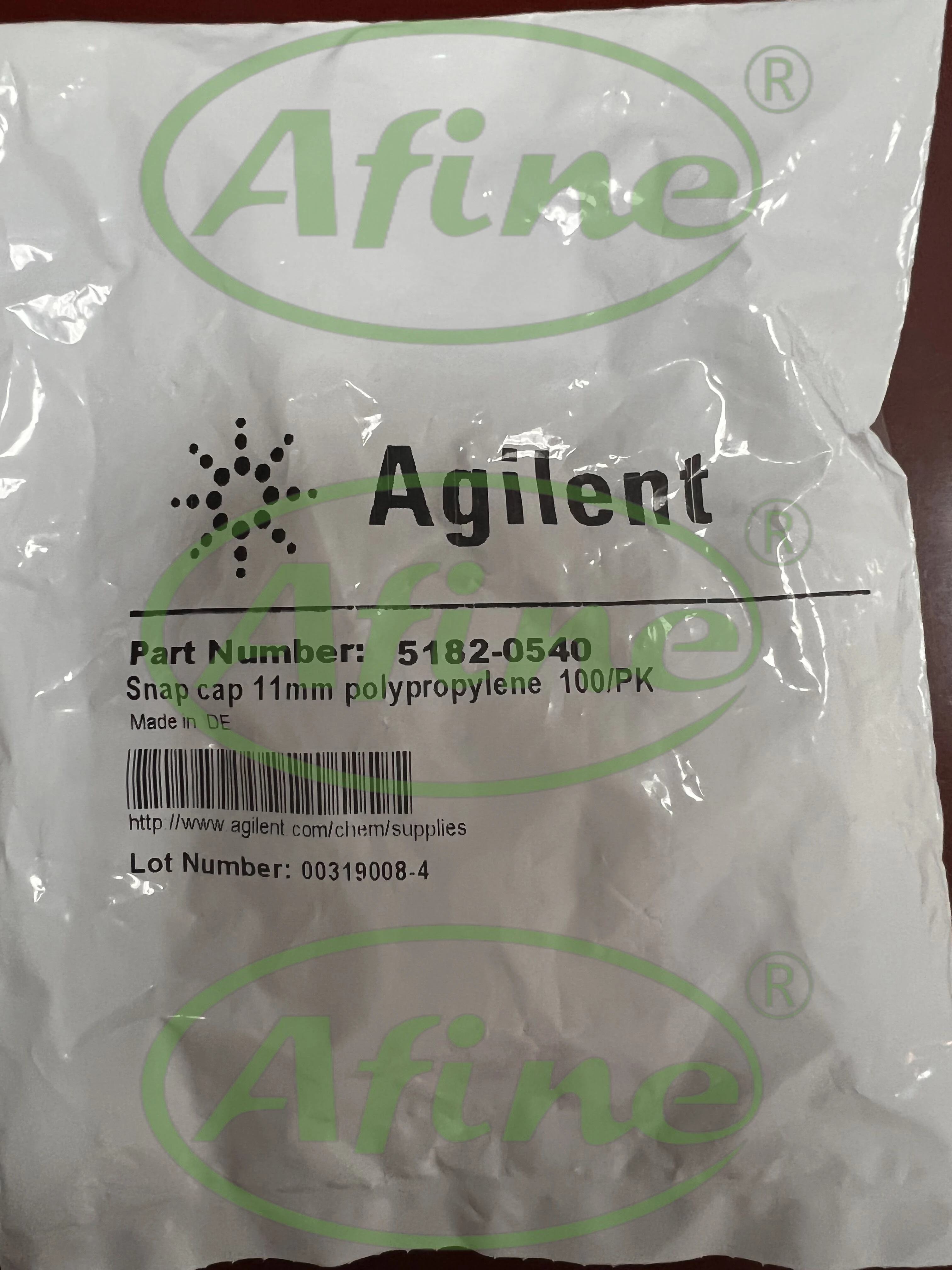 

AFINE Agilent 5182-0540 Snap Cap, Clear, PTFE Septa, 100/pk