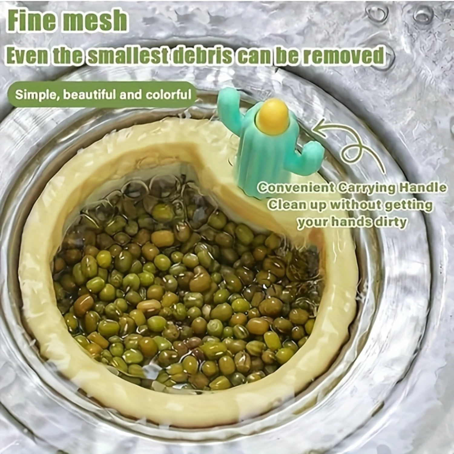 Cactus Kitchen Sink Strainer Press Automatic Dumping Basket Multi-Functional  Use Cactus Sink Draining Basket Filter Net Lifting